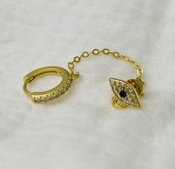 Ohrring | Nazar Chain Hoop (pro Stück)