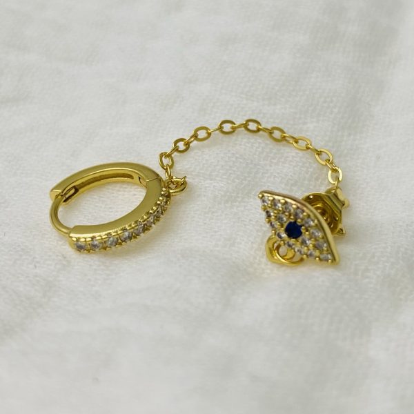 Ohrring | Nazar Chain Hoop (pro Stück)